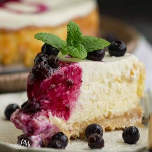 My Traditional Cheesecake recipe is a classic vanilla cheesecake with a graham cracker crust. It's creamy and smooth without being heavy.