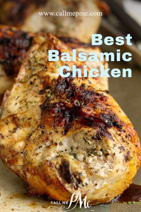 Super tender and juicy, Grilled Balsamic Chicken is deliciously rustic with a sweet and savory flavor! This will become one of your family favorites! #familyfavorite #grilled #chicken #chickenbreast #grilling #balsamic 