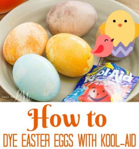 How to Dye Easter eggs with Kook-Aid craft. DIY.