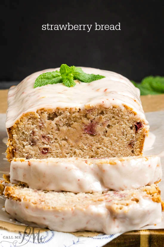 Sweet, fruity, and delish Strawberry Bread is full of strawberries with a sweet glaze, it makes the perfect breakfast, snack or dessert. Strawberry Bread