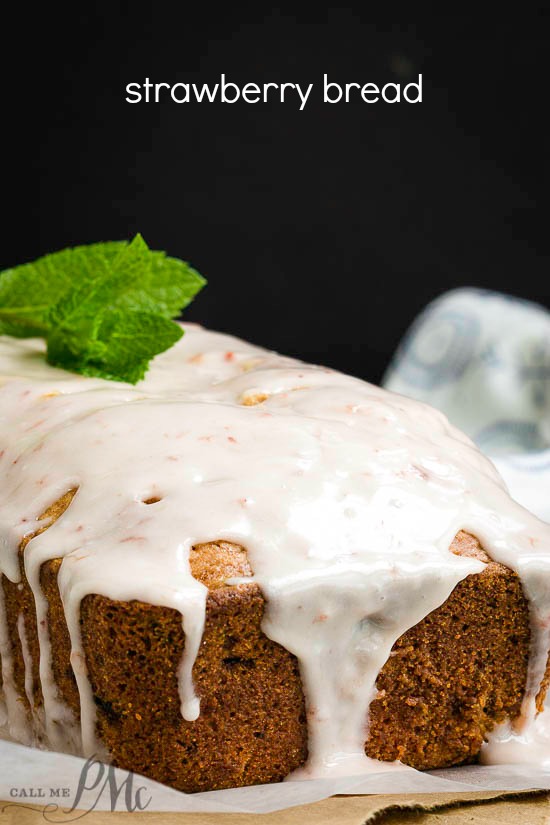 Sweet, fruity, and delish Strawberry Bread is full of strawberries with a sweet glaze, it makes the perfect breakfast, snack or dessert. Strawberry Bread