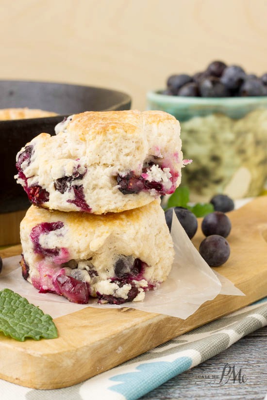 Blueberry Biscuits Homemade biscuits are spiked with fresh, sweet blueberries in this crowd-pleasing recipe. Blueberry Biscuits