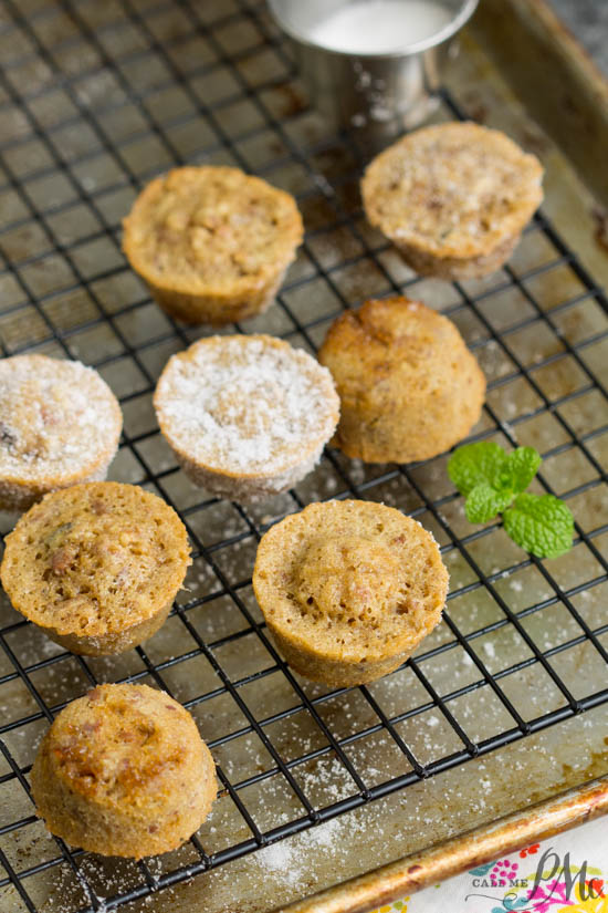 Pecan praline muffin recipe. two bites of buttery pecan- filled muffins.