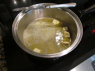 melting butter in a saucepan.