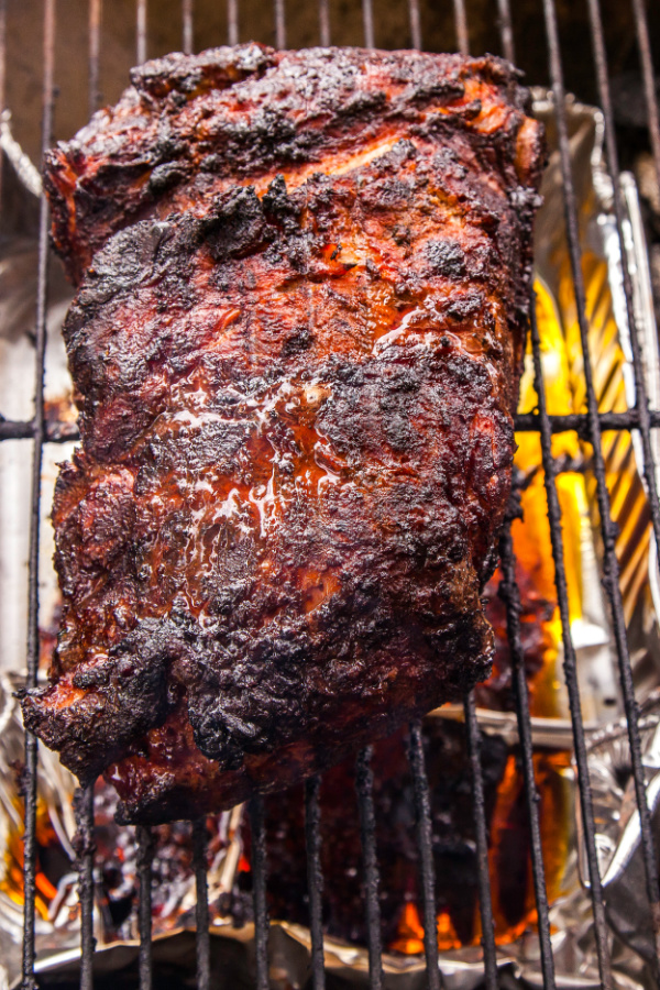 meat on smoker Smoked pork shoulder