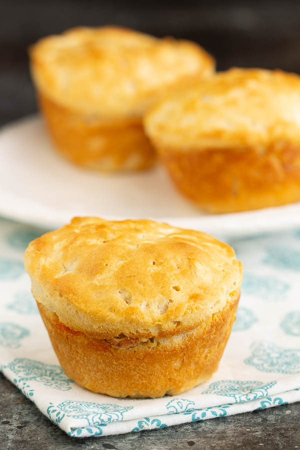 Biscuits filled and baked in muffin tin