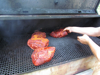 smoking Boston butt on a smoker