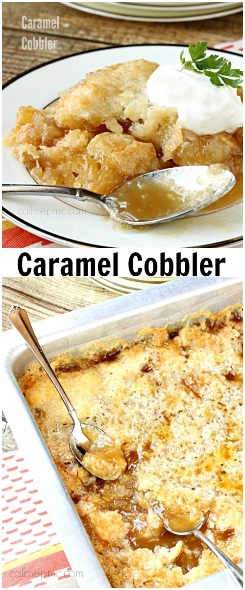 Homemade dessert caramel cobbler Caramel Cobbler