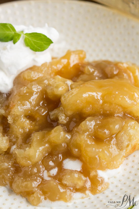 PMc's Caramel Cobbler is rich and buttery and takes just minutes to put together. Perfect for potluck and entertaining. This Caramel Cobbler has a decadent, self-made caramel sauce that you'll want to keep eating and eating! PMc's Caramel Cobbler