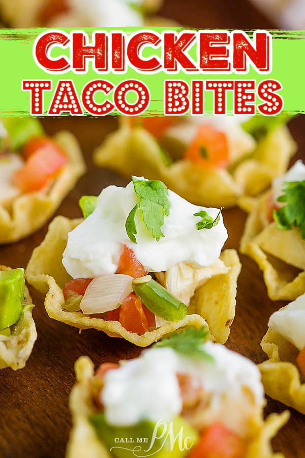 Tostitos filled with chicken, pico, sour cream Chicken Taco Bites