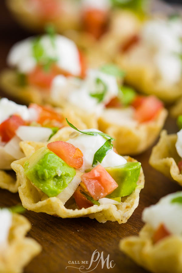 Chicken Taco Bites, or Chicken Taco Cups, is a quick, easy recipe an appetizer, tailgating, and party food. Mini tacos. Taco cupcakes. #baking #recipes #callmepmc