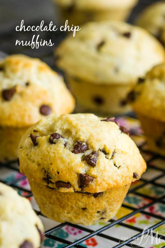 Homemade muffins with chocolate chips