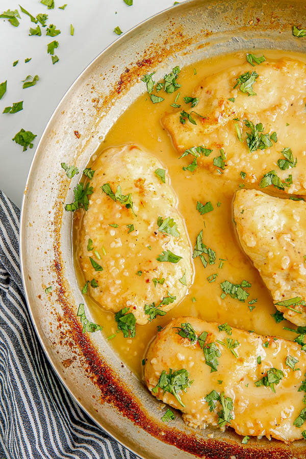 chicken in sauce in pan chicken in sauce in pan