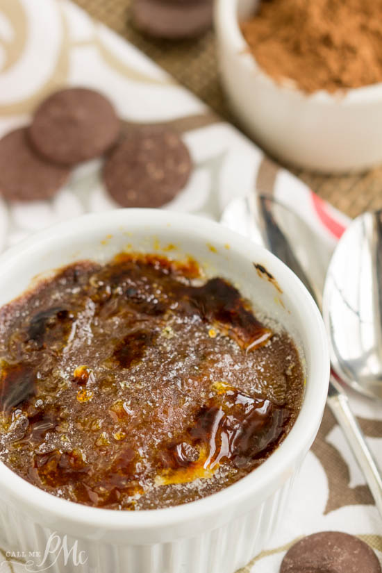 Dark Chocolate Creme Brulee is creamy, smooth and full of rich chocolate.