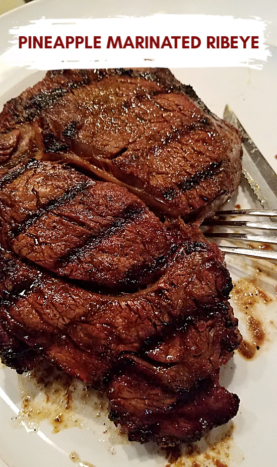 Pineapple Marinated Ribeye is an incredibly simple marinade and a great way to enjoy a restaurant-quality meal at home. #steak #grill #beef #easy #recipe #paleo Pineapple Marinated Ribeye