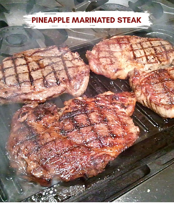 Pineapple Marinated Ribeye is an incredibly simple marinade and a great way to enjoy a restaurant-quality meal at home. #steak #grill #beef #easy #recipe #paleo