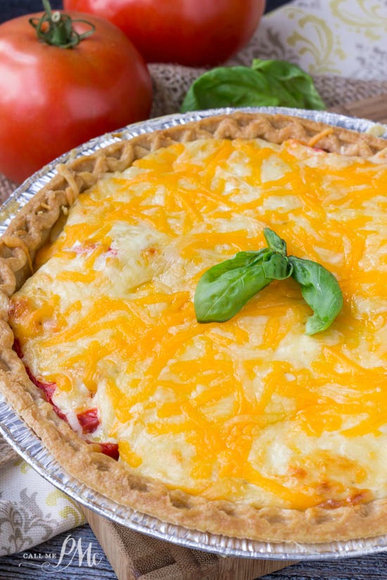 Traditional Southern Tomatoe Pie recipe is cheesy and buttery and the perfect recipe! 