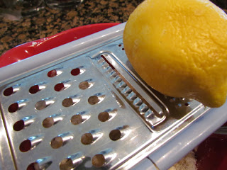 Grating lemon zest.