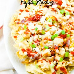 Chicken Shrimp Fajita Nachos