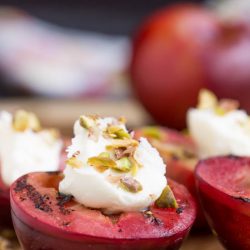 Grilled Plums with Mascarpone are perfect as a fresh, luscious, and simply elegant dessert, or as a unique side paired with a savory dish.