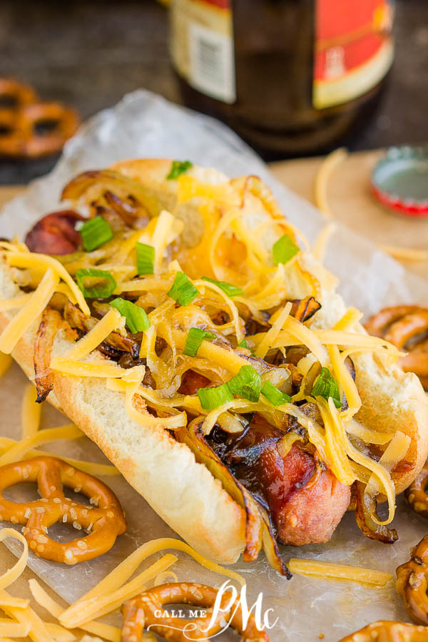 Smoked Turkey Kielbasa Dogs with Red Onion Sauce Recipe