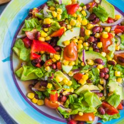 Southwestern Salad with Green Chile Lime Salad Dressing