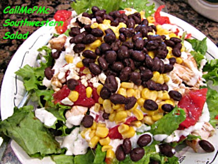 southwestern salad with green chile lime salad dressing