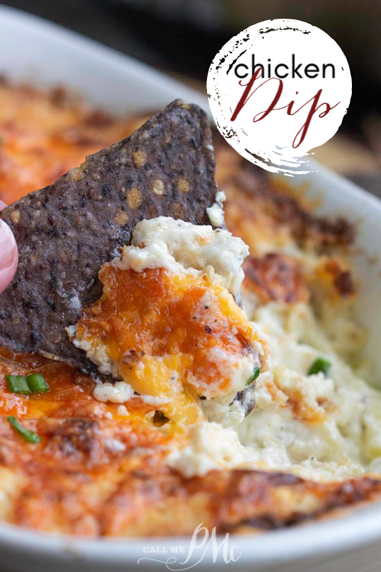 Chicken Dip is a warm, creamy, spicy dip that’s perfect for game day! Perpetually a party favorite, this easy recipe is so simple to make and insanely delicious! #recipe #dip #chicken #appetizer #creamcheese