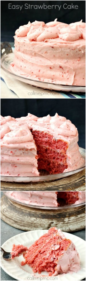 Easy Strawberry Cake Recipe with Strawberry Cream Cheese Frosting