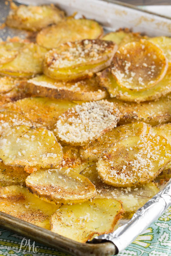 Parmesan, panko, and seasonings make these one-pan Parmesan Potatoes a family favorite side dish recipe. Parmesan, panko, and seasonings make these one-pan Parmesan Potatoes a family favorite side dish recipe.