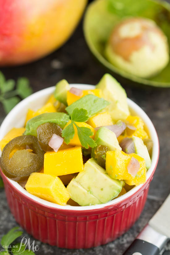 Red Onion, Avocado, and Mango Salsa 