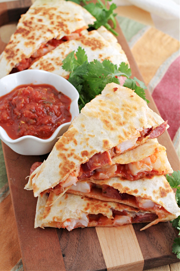 CHORIZO SHRIMP QUESADILLA