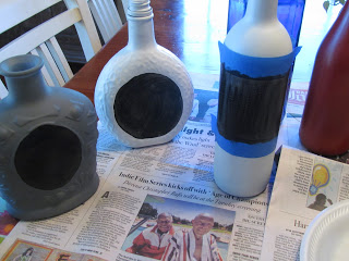 bottles painted with chalk paint