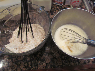 Cinnamon Roll Breakfast Bread, dry and wet ingredients Cinnamon Roll Breakfast Bread