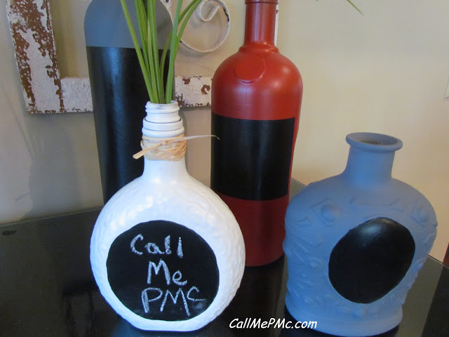 Chalkboard painted bottles