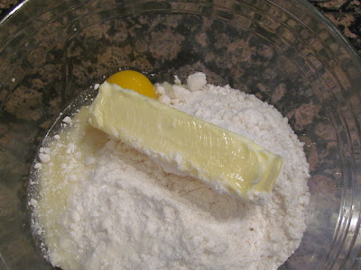 Butter and flour in a bowl.