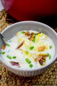 bowl of corn and potato chowder