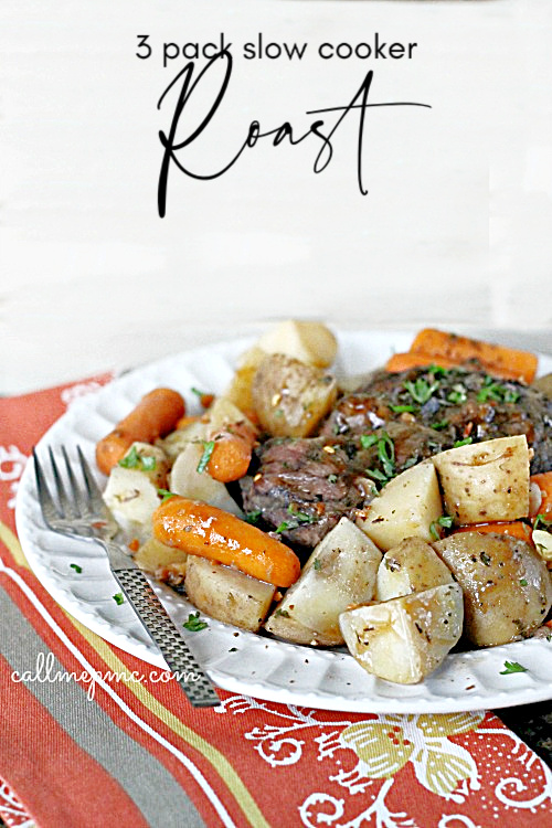 This Easier-Than-Takeout Three Pack Slow Cooker Roast is sure to become a family favorite.  #slowcooker #crockpot #roast #easy #recipe #beef