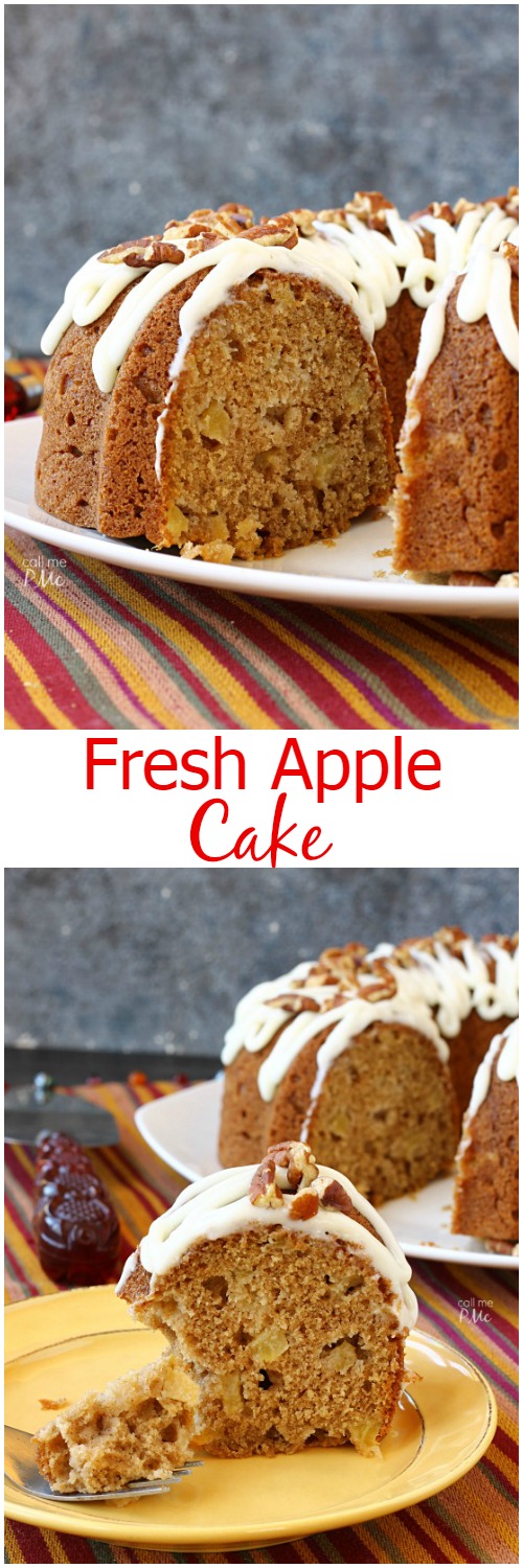 Fresh Apple Cake easy dessert recipe and family favorite -Moist, tender and full of warm fall spices, this Fresh Apple Cake is a delicious classic.