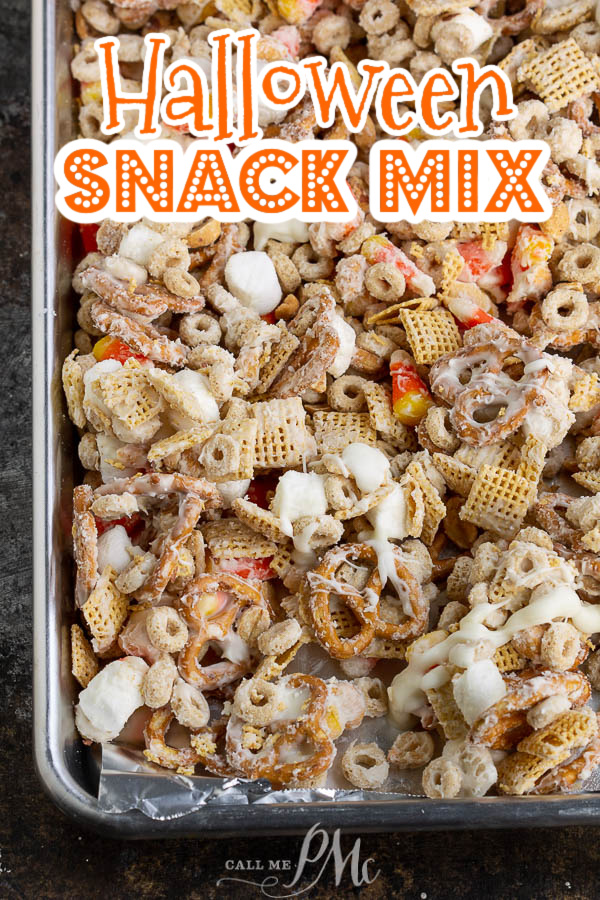 snack mix in white chocolate