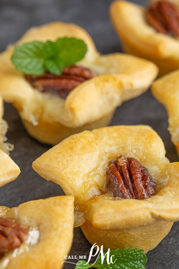 buttery crescents filled with cheese and nuts Hot Honey Brie Pecan Bites
