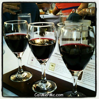 flight of red wine.