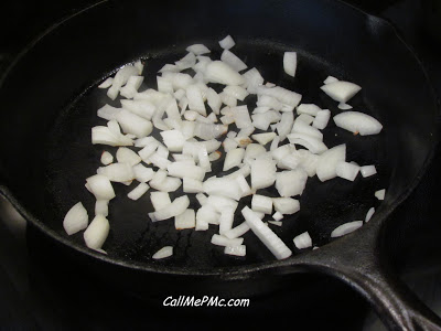 cooking onions for corn and potato chowder.