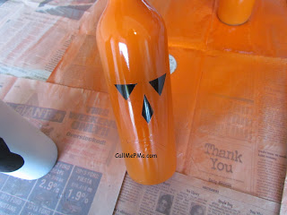 Halloween bottles painted