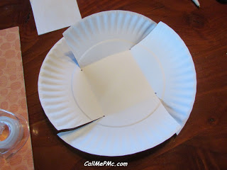 paper plate, measured and cut
