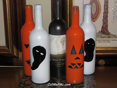 Halloween bottles painted