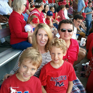 family at a football game.