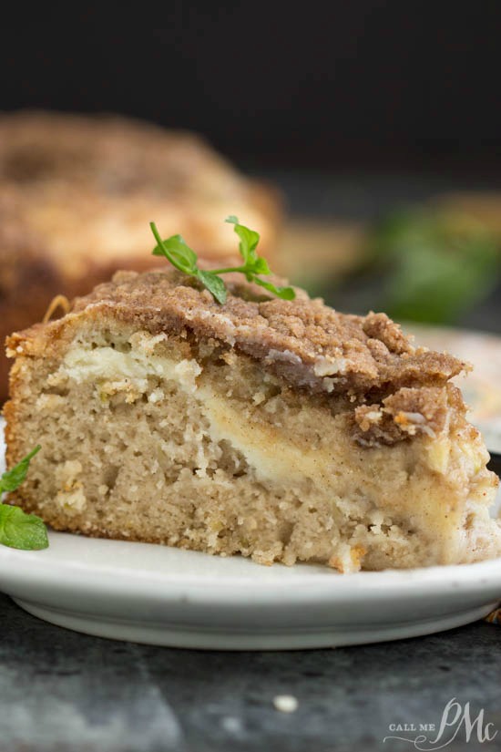 dessert. Apple Cinnamon Coffee Cake is a tender, spiced apple cake with a thread of cream cheese running through it and a nutty cinnamon pecan streusel sprinkled on top! Apple Cinnamon Coffee