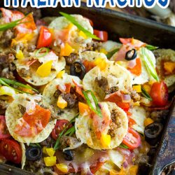 Spicy, mouth-watering nachos are always a hit, Spicy Italian Nachos are a different version of your favorite treat.