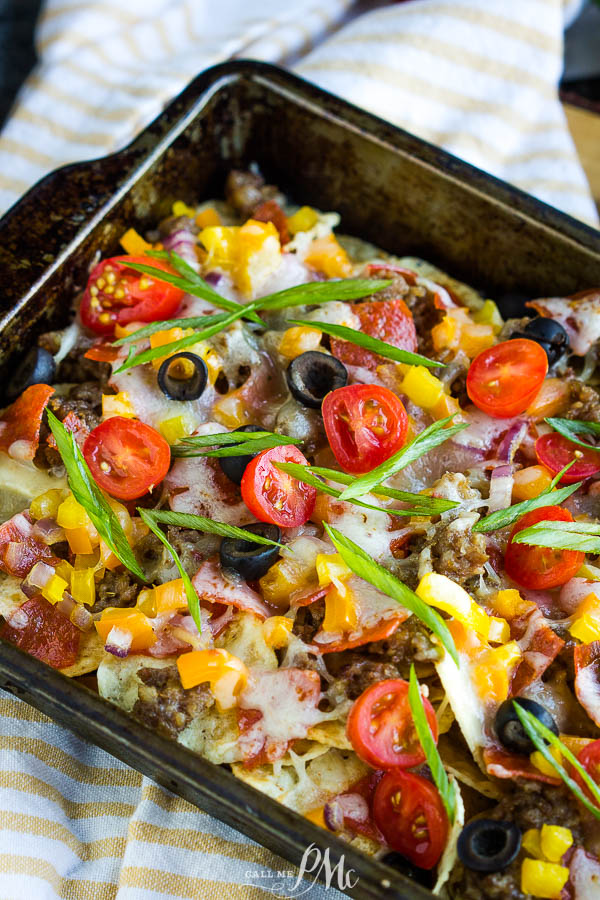 plate of nachos with veggies